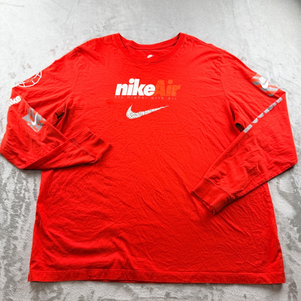 Nike Air Fly Higher With Air Long Sleeve Graphic T-Shirt Red Men's XXL